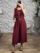 Zip Kilot Necklace&Belt Set-25337/Burgundy