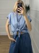 Viscose Sleeveless Shirt/Indigo