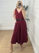 Zip Culotte Buttons Set/Burgundy