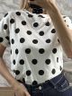 Cotton Big Polka Dot Top-430541/Black