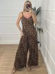 Summer Elastic Jumpsuit/Leopard Dark