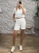 Velvet Bear Strass Top&Shorts Set/White