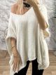 Super Oversized Knitted Ve Sweater/Beige