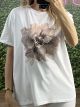 WOW Strassed Flower T-Shirt/Βeige
