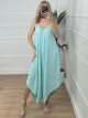 Viscose Asymmetrical Jumpsuit/Aqua