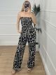 Wasp Nest Strapless Jumpsuit-Animal/Giraffe