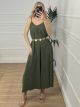 Viscose Plain Dress/Khaki