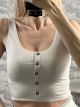 Crop Button Top/Beige