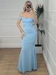 Mermaid Maxi Lace Dress/L.Blue