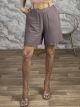 Viscose Belt Shorts-12330/Mocca