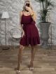 Ruffles Mini Dress-2990/Burgundy