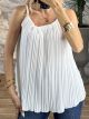Pleated Beads Top/White