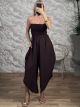 Viscose WaspNest Asymmetrical Jumpsuit-631836/Chocolat