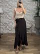 Ruffled Wrap Maxi Skirt-21047/Chocolat