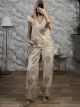 Embroidered Cotton Sleveless Set-2638/Beige