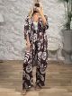Soft Satin LONG Kimono&Pants Set/Chocolat&White
