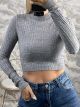 Meander Cropped Sweater/Grey