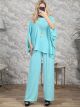 Wide Necklace Viscose Set-0653/Aqua