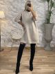 Sequin Sleeves Mini Dress/Vanilla