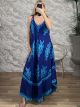 Boho CurvedStyle Maxi Dress-2600/Royal Blue&Ciel