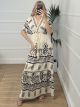 Maxi Boho Sleeves Dress-2509/Vanilla