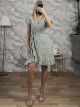 Viscose Floral Wrap Mini Dress/Khaki