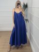 Oversized Satin Maxi Dress/Blue Royal