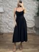 Viscose Mono Midi Dress/Black