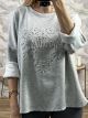 Viscose Flowers Sweatshirt/Grey