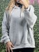 Oversized Hooded Cotton Sweatshirt/Grey