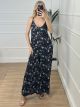 Elastic Floral Jumpsuit-NEW/Black