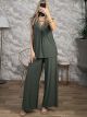 Wide Lace Sleeveless Set-349/Khaki