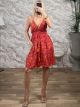 Silk Boho Mini Dress-2665/Orange&Red