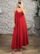 Mono Wide Maxi Dress-2852/Red