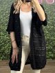 Knitted Kimono Cardigan/Black