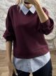 Soft Shirt Sweater-3320/Burgundy