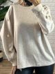 Viscose Buttons Loose Top/Beige