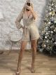 Sequins Playsuit/Gold