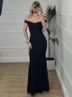 Mermaid Maxi Lace Dress/Black