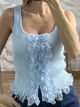 Knitted Lace&Buttons Top-77122/Ciel