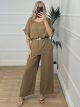 Striped Oversized Set/Camel