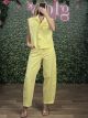 Denim Sleeveless Vest Set-2483/Yellow