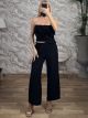 3-Ruffles Pants Set-39050/Black