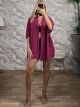 Monochrome Short Kimono/Dark Fuchsia