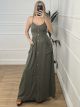 Casual Pockets Maxi Dress/Khaki