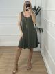 Oversized Necklace Mini Dress/Khaki