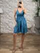 Silk Boho Mini Dress-2665/Blue&Green