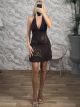 Bronze Studs Mini Dress-14750/Chocolat