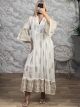 GoldenThread Boho Maxi Dress-8267/White