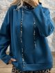 Leopard Hood Sweatshirt-3159/Petrol